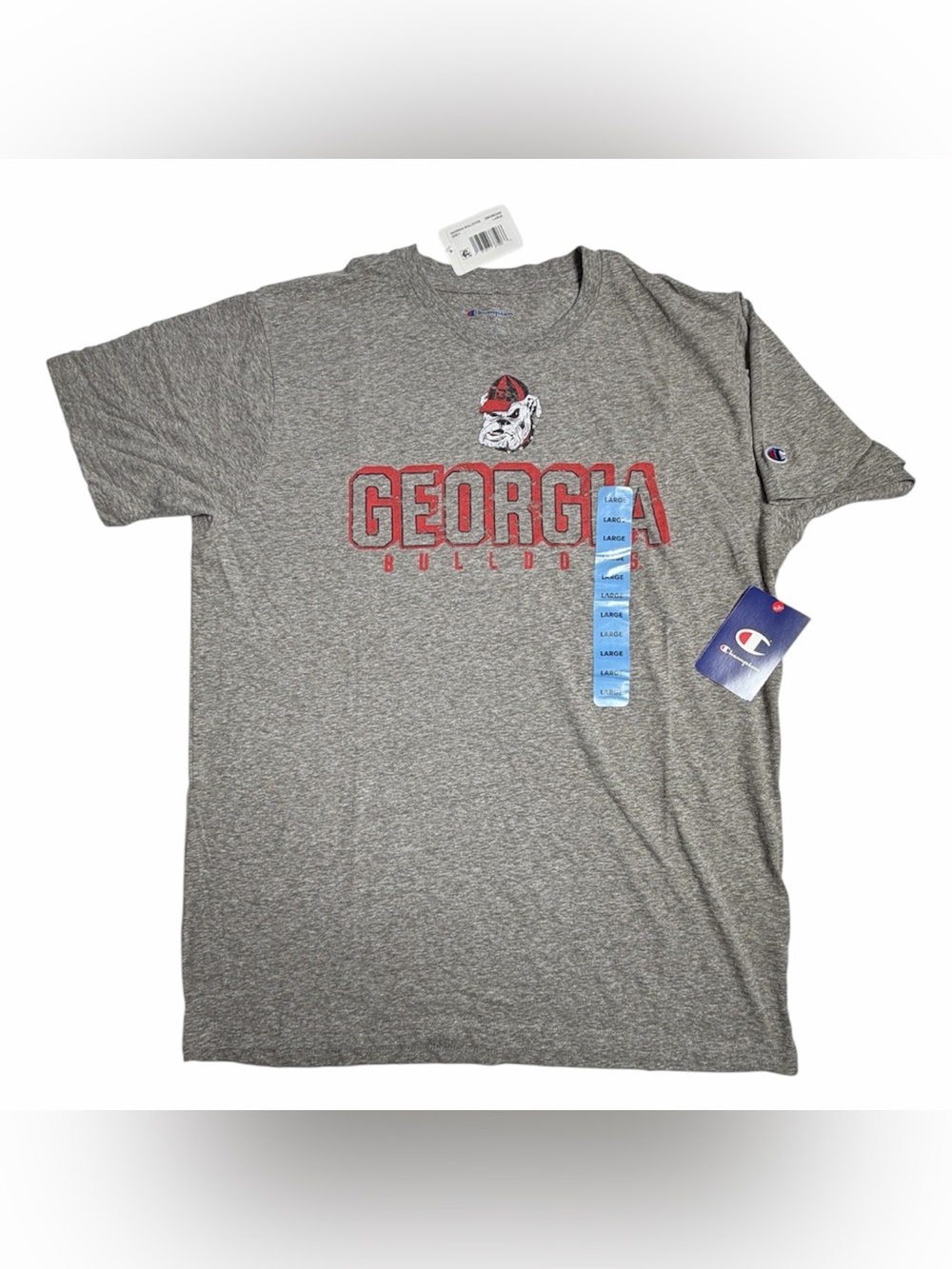 Champion Georgia Bulldogs Men's Gray Short Sleeve Crew Neck T-Shirt Size Large